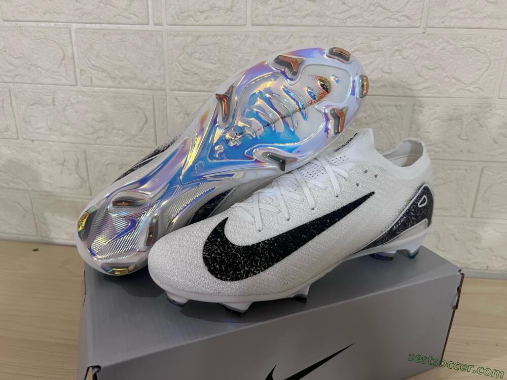 Nike Air Zoom Mercurial Vapor 16 Elite FG Low-Tops Soccer Cleats - White/Black/Blue/Gold