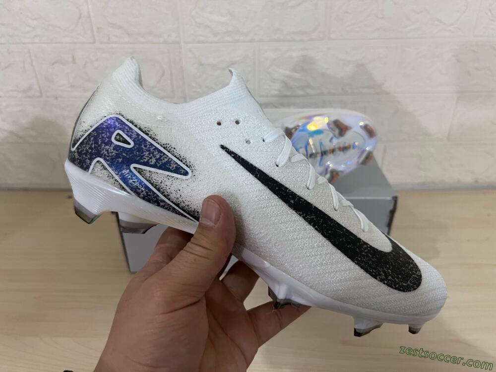 Nike Air Zoom Mercurial Vapor 16 Elite FG Low-Tops Soccer Cleats - White/Black/Blue/Gold