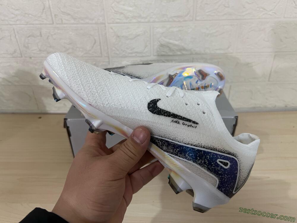 Nike Air Zoom Mercurial Vapor 16 Elite FG Low-Tops Soccer Cleats - White/Black/Blue/Gold