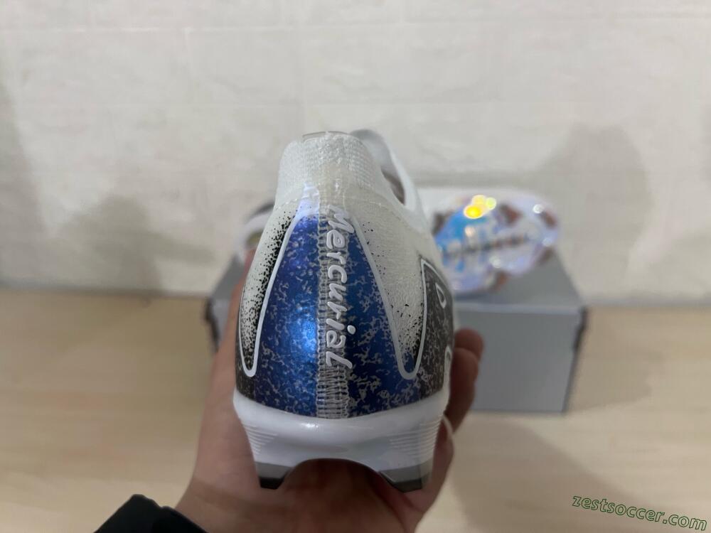 Nike Air Zoom Mercurial Vapor 16 Elite FG Low-Tops Soccer Cleats - White/Black/Blue/Gold
