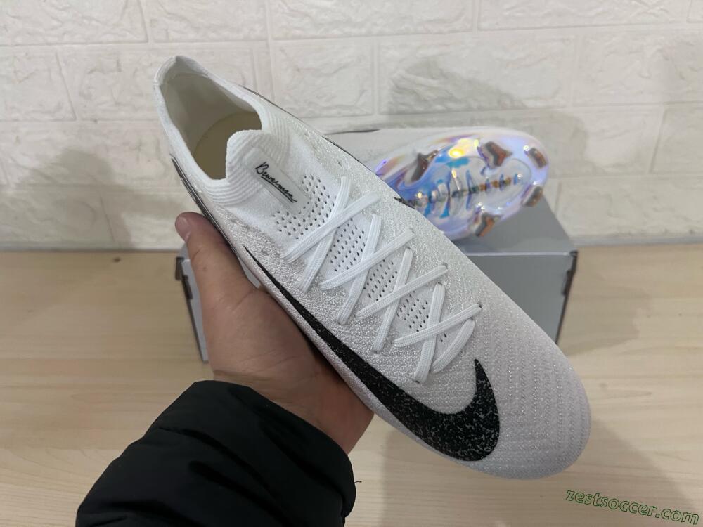 Nike Air Zoom Mercurial Vapor 16 Elite FG Low-Tops Soccer Cleats - White/Black/Blue/Gold