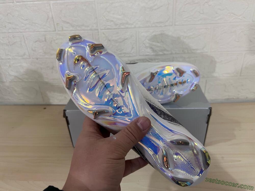 Nike Air Zoom Mercurial Vapor 16 Elite FG Low-Tops Soccer Cleats - White/Black/Blue/Gold