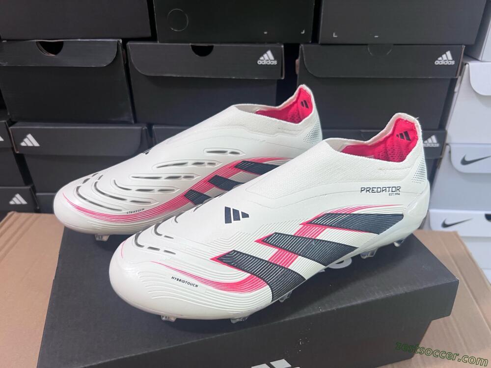 Adidas Predator Elite Laceless FG Low-Tops Soccer Cleats - Beige/Red/Black