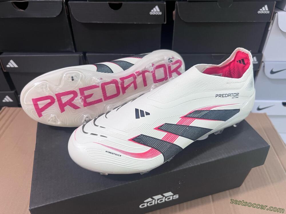 Adidas Predator Elite Laceless FG Low-Tops Soccer Cleats - Beige/Red/Black