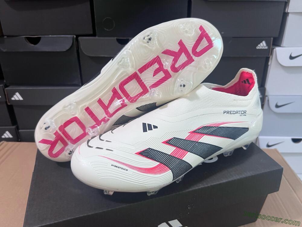 Adidas Predator Elite Laceless FG Low-Tops Soccer Cleats - Beige/Red/Black