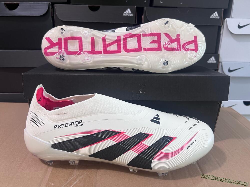 Adidas Predator Elite Laceless FG Low-Tops Soccer Cleats - Beige/Red/Black