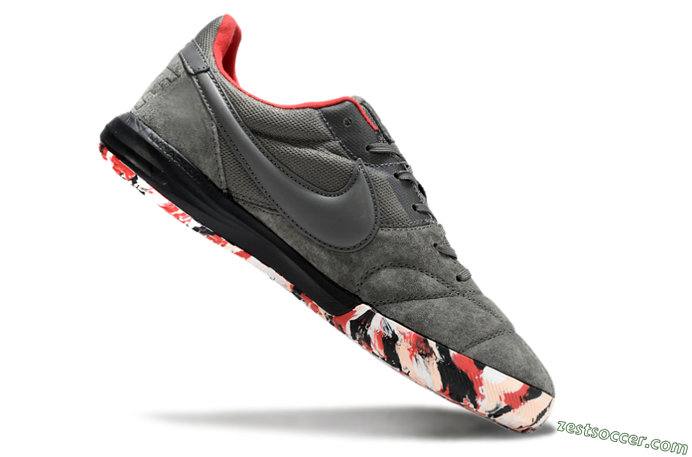 Nike Premier 2 Sala IC Low-Tops Soccer Shoes - Grey/Black/Red 4