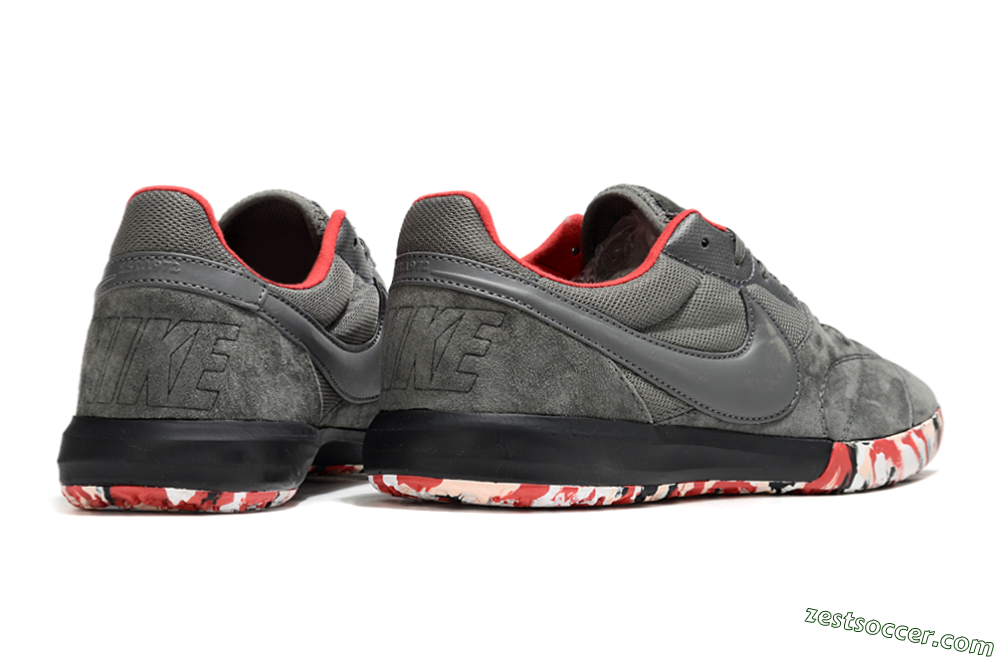 Nike Premier 2 Sala IC Low-Tops Soccer Shoes - Grey/Black/Red 6