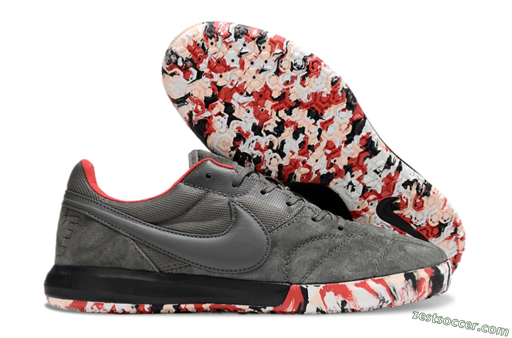 Nike Premier 2 Sala IC Low-Tops Soccer Shoes - Grey/Black/Red 0