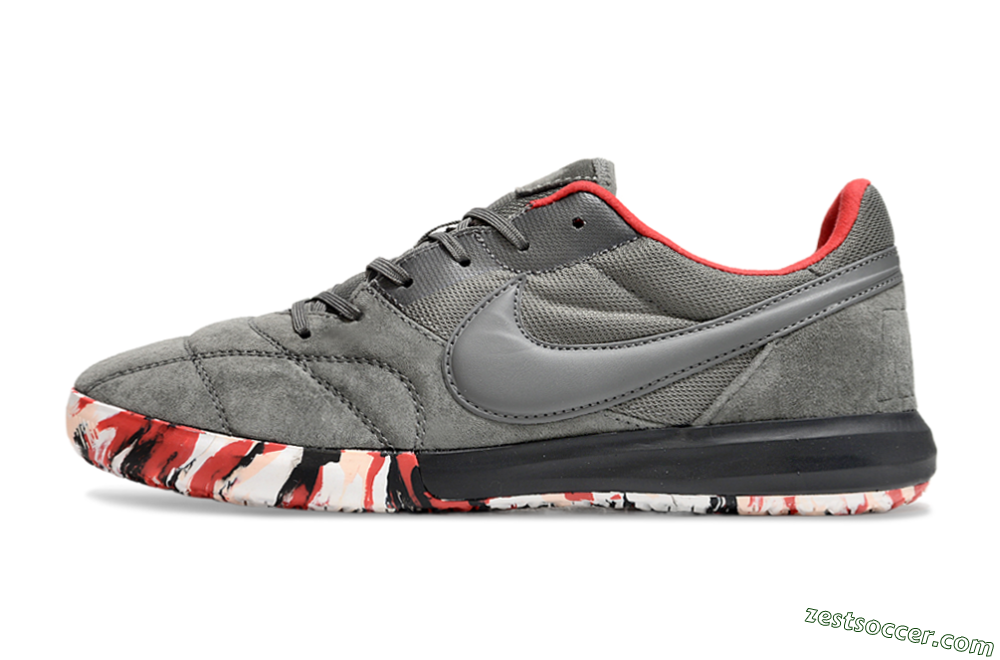 Nike Premier 2 Sala IC Low-Tops Soccer Shoes - Grey/Black/Red 2