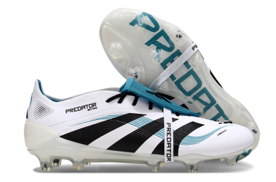 Adidas Predator Elite 25 Foldover Tongue FG Low-Tops Soccer Cleats - White/Blue/Black