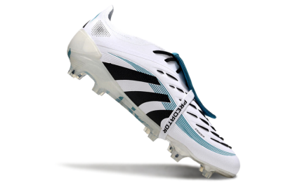 Adidas Predator Elite 25 Foldover Tongue FG Low-Tops Soccer Cleats - White/Blue/Black