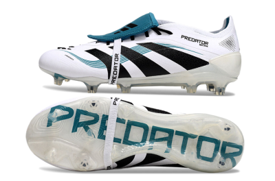 Adidas Predator Elite 25 Foldover Tongue FG Low-Tops Soccer Cleats - White/Blue/Black
