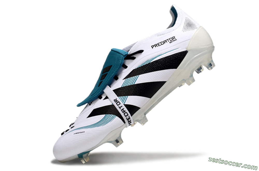 Adidas Predator Elite 25 Foldover Tongue FG Low-Tops Soccer Cleats - White/Blue/Black 5