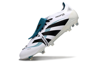 Adidas Predator Elite 25 Foldover Tongue FG Low-Tops Soccer Cleats - White/Blue/Black