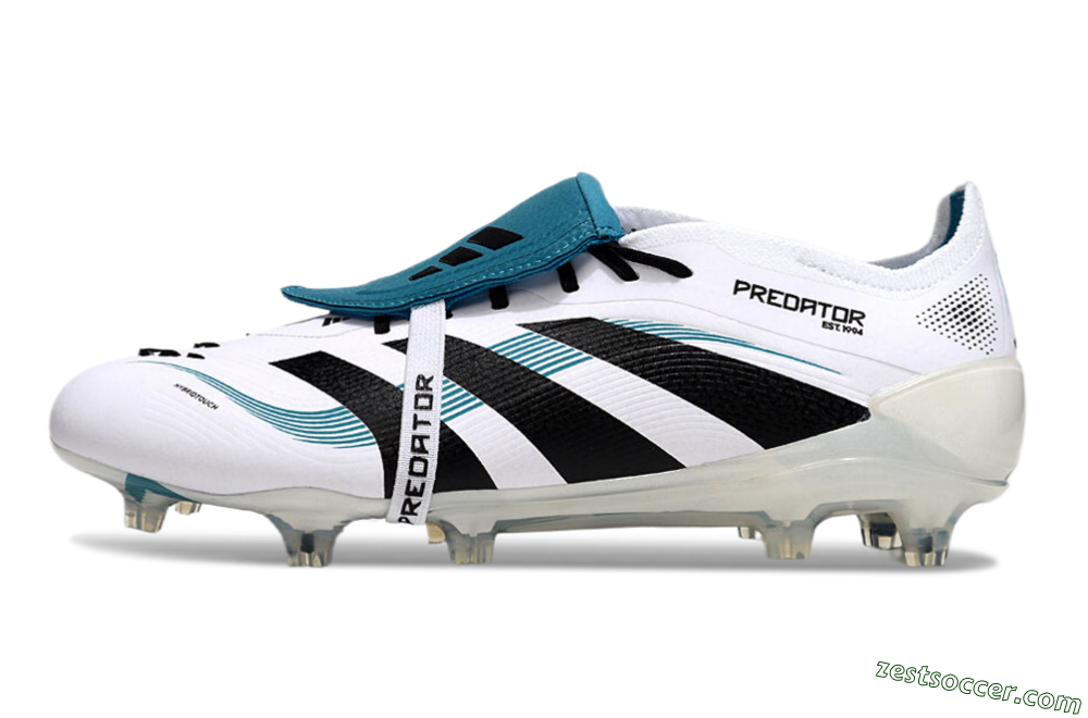 Adidas Predator Elite 25 Foldover Tongue FG Low-Tops Soccer Cleats - White/Blue/Black 2