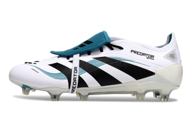 Adidas Predator Elite 25 Foldover Tongue FG Low-Tops Soccer Cleats - White/Blue/Black