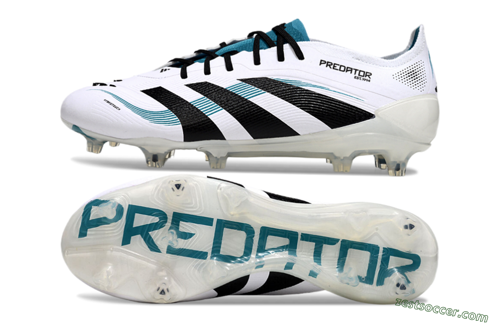Adidas Predator Elite 25 FG Low-Tops Soccer Cleats - White/Blue/Black 1