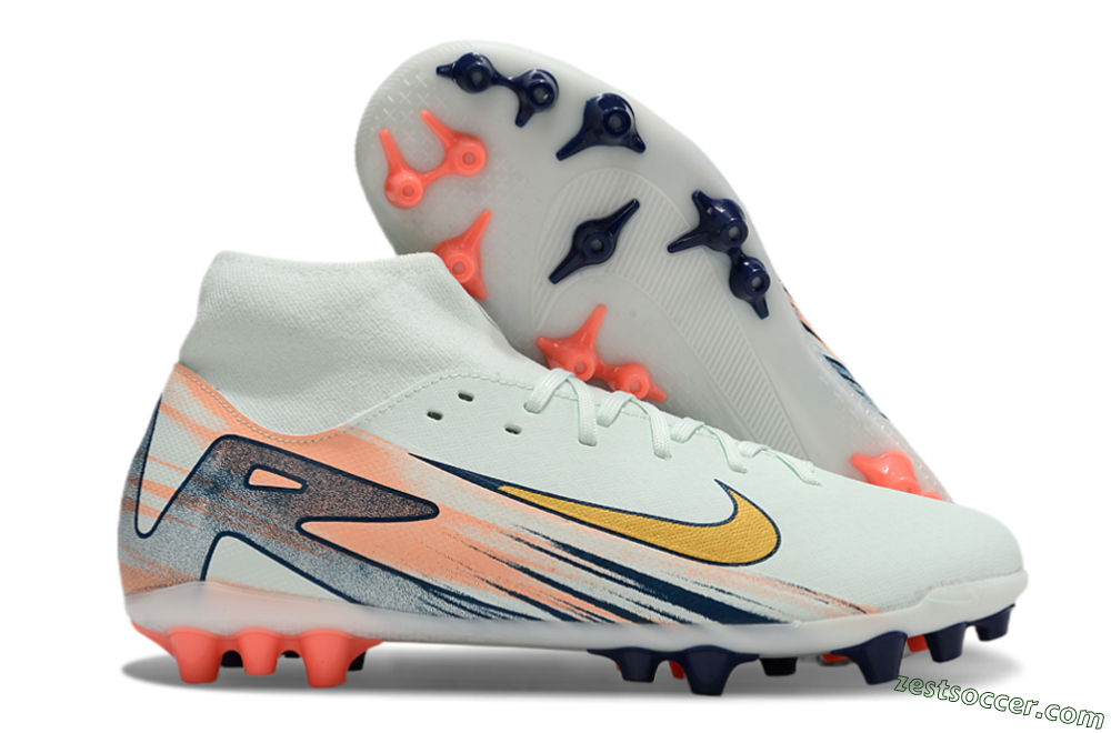 Nike Air Zoom Mercurial Superfly 10 Academy AG High-Tops Soccer Cleats - Jade/Gold/Pink 0