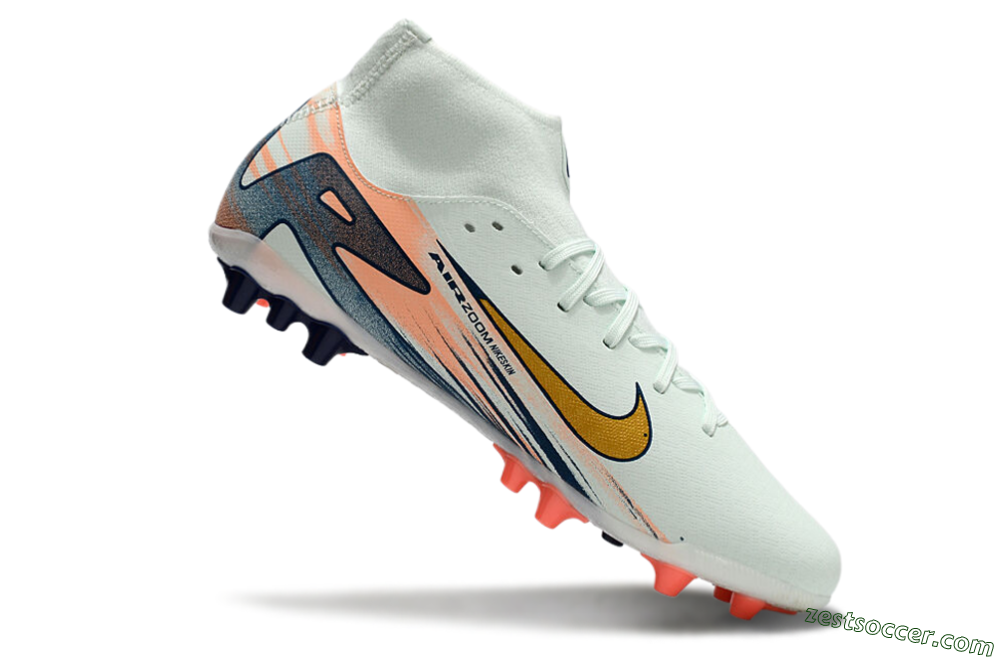Nike Air Zoom Mercurial Superfly 10 Academy AG High-Tops Soccer Cleats - Jade/Gold/Pink 4