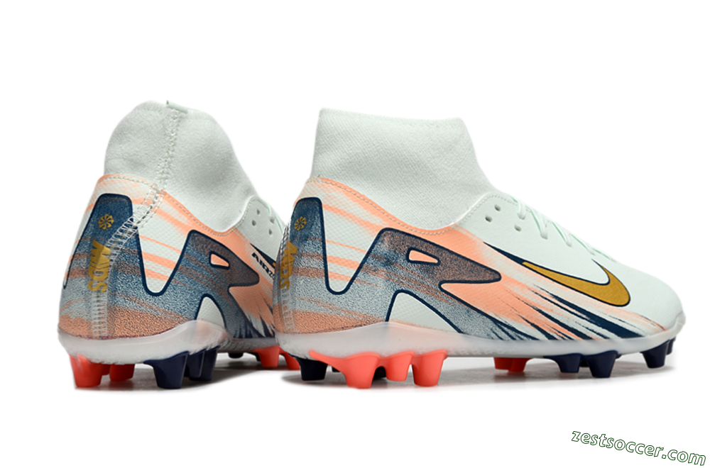 Nike Air Zoom Mercurial Superfly 10 Academy AG High-Tops Soccer Cleats - Jade/Gold/Pink 6