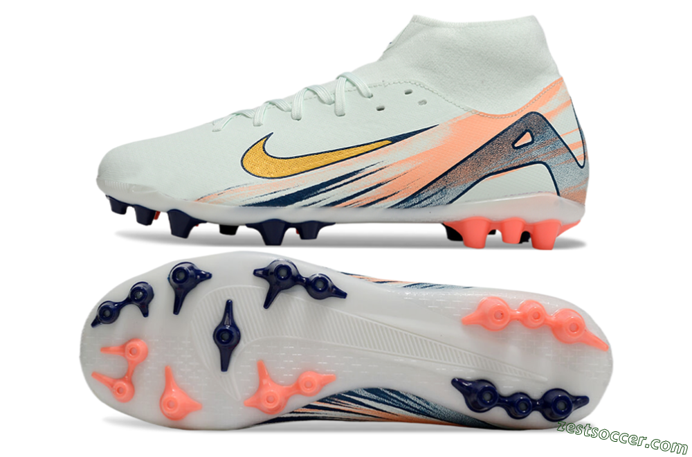 Nike Air Zoom Mercurial Superfly 10 Academy AG High-Tops Soccer Cleats - Jade/Gold/Pink 1