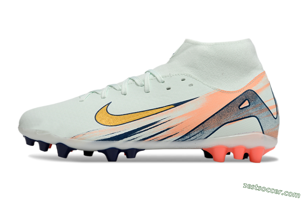 Nike Air Zoom Mercurial Superfly 10 Academy AG High-Tops Soccer Cleats - Jade/Gold/Pink 2
