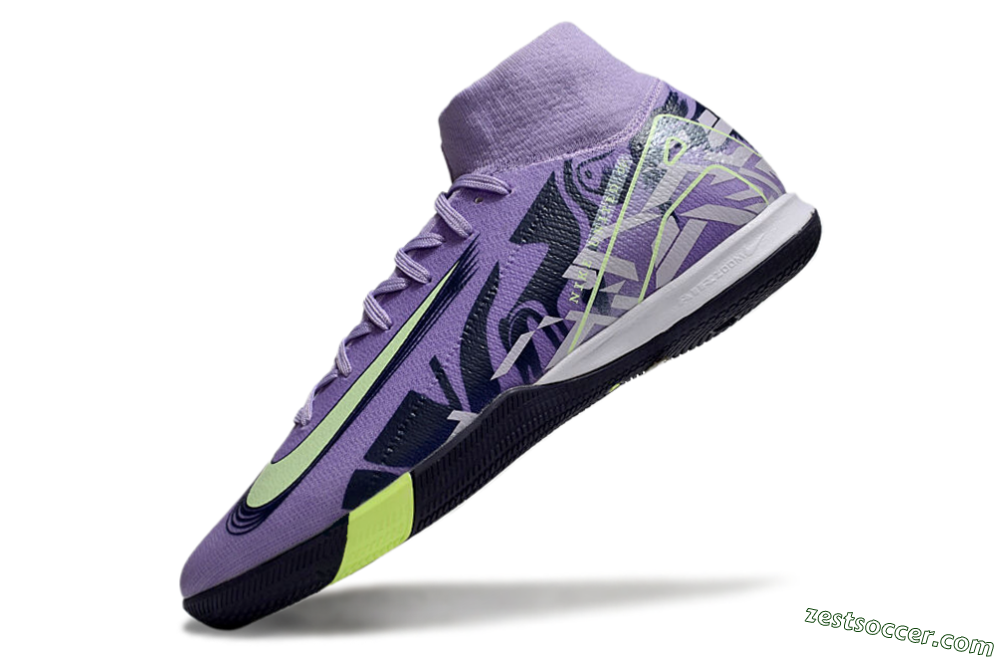 Nike Air Zoom Mercurial Superfly 10 Elite IC High-Tops Soccer Shoes - Purple/Yellow/White 5