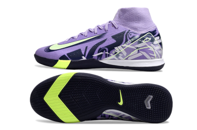 Nike Air Zoom Mercurial Superfly 10 Elite IC High-Tops Soccer Shoes - Purple/Yellow/White