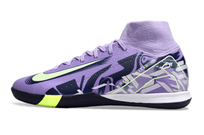 Nike Air Zoom Mercurial Superfly 10 Elite IC High-Tops Soccer Shoes - Purple/Yellow/White