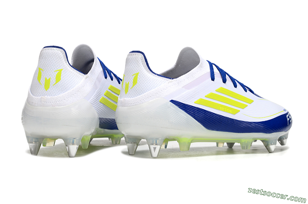 Adidas F50 Elite SG Low-Tops Soccer Cleats - White/Blue/Yellow 6