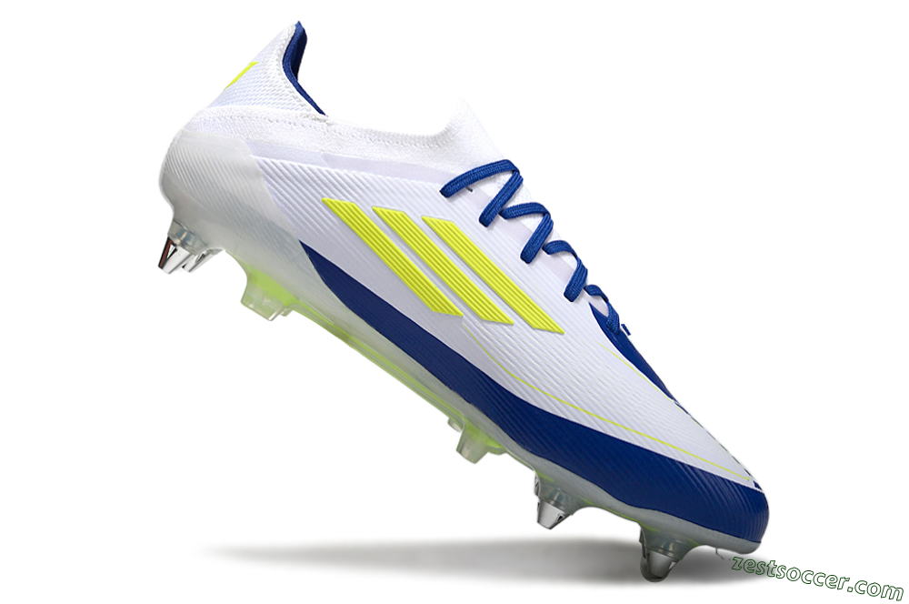 Adidas F50 Elite SG Low-Tops Soccer Cleats - White/Blue/Yellow 4