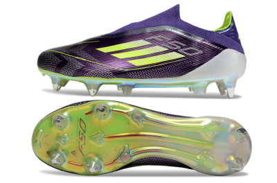 Adidas F50 Elite Laceless SG Low-Tops Soccer Cleats - Purple/Yellow/White