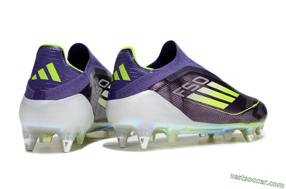 Adidas F50 Elite Laceless SG Low-Tops Soccer Cleats - Purple/Yellow/White 6