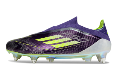 Adidas F50 Elite Laceless SG Low-Tops Soccer Cleats - Purple/Yellow/White