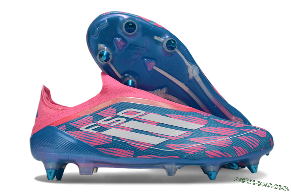 Adidas F50 Elite Laceless SG Low-Tops Soccer Cleats - Blue/Pink/White 0