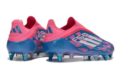 Adidas F50 Elite Laceless SG Low-Tops Soccer Cleats - Blue/Pink/White