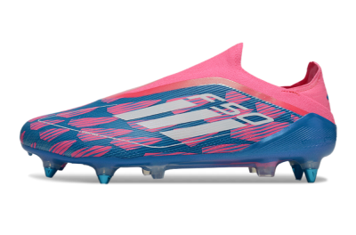 Adidas F50 Elite Laceless SG Low-Tops Soccer Cleats - Blue/Pink/White