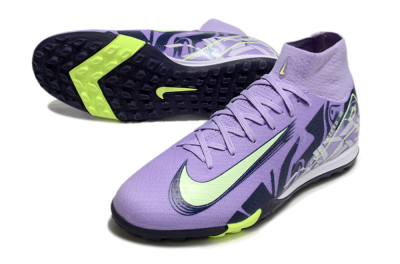Nike Air Zoom Mercurial Superfly 10 Elite TF High-Tops Soccer Shoes - Purple/Yellow/White