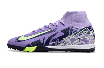Nike Air Zoom Mercurial Superfly 10 Elite TF High-Tops Soccer Shoes - Purple/Yellow/White