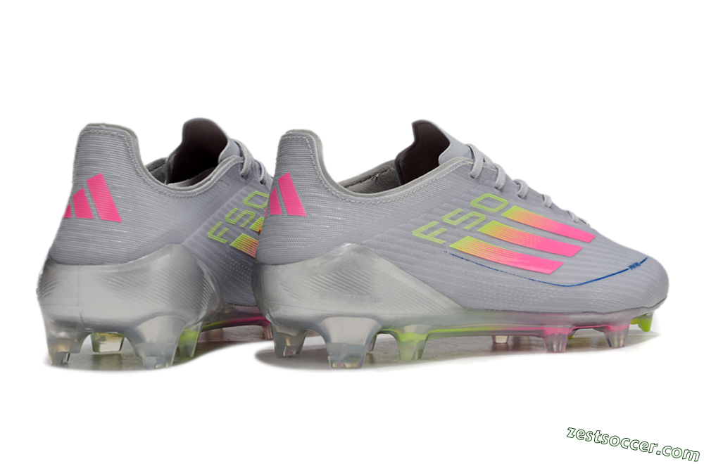 Adidas F50 Elite FG Low-Tops Soccer Cleats - Grey/Pink/Yellow 6