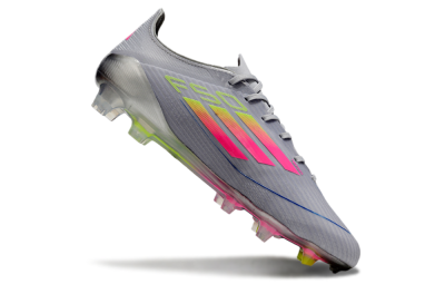 Adidas F50 Elite FG Low-Tops Soccer Cleats - Grey/Pink/Yellow