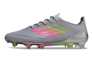 Adidas F50 Elite FG Low-Tops Soccer Cleats - Grey/Pink/Yellow