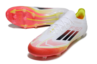 Adidas F50 Elite FG Low-Tops Soccer Cleats - White/Red/Yellow