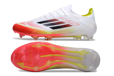 Adidas F50 Elite FG Low-Tops Soccer Cleats - White/Red/Yellow