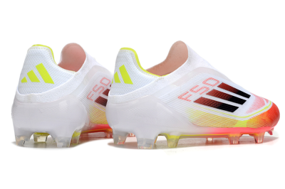 Adidas F50 Elite Laceless FG Low-Tops Soccer Cleats - White/Red/Yellow