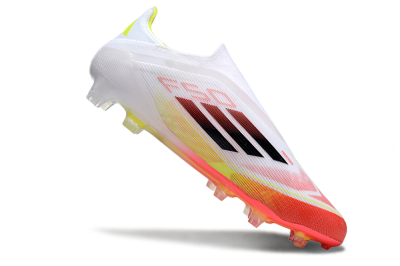 Adidas F50 Elite Laceless FG Low-Tops Soccer Cleats - White/Red/Yellow