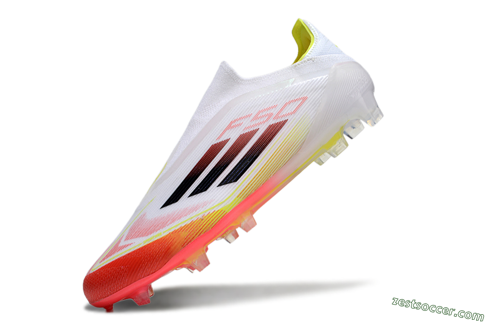 Adidas F50 Elite Laceless FG Low-Tops Soccer Cleats - White/Red/Yellow 5