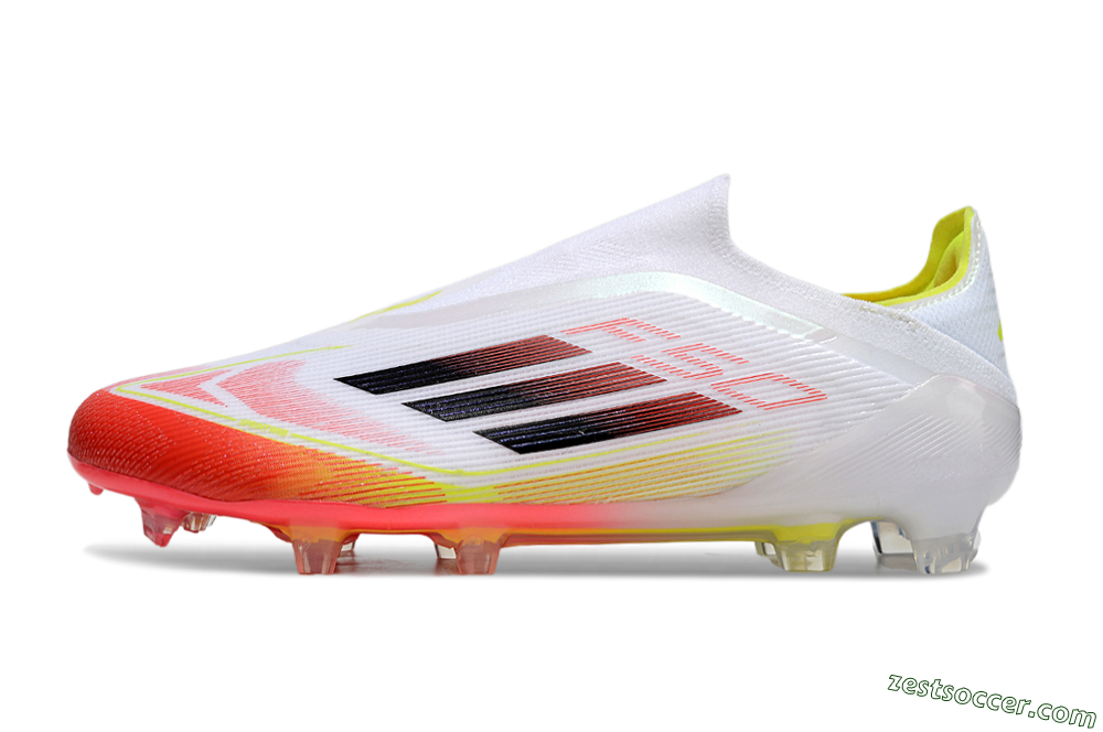 Adidas F50 Elite Laceless FG Low-Tops Soccer Cleats - White/Red/Yellow 2