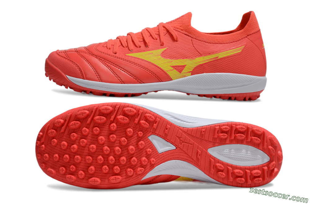 Mizuno Morelia Neo Sala TF Low-Tops Soccer Shoes - Red/Yellow/White 1